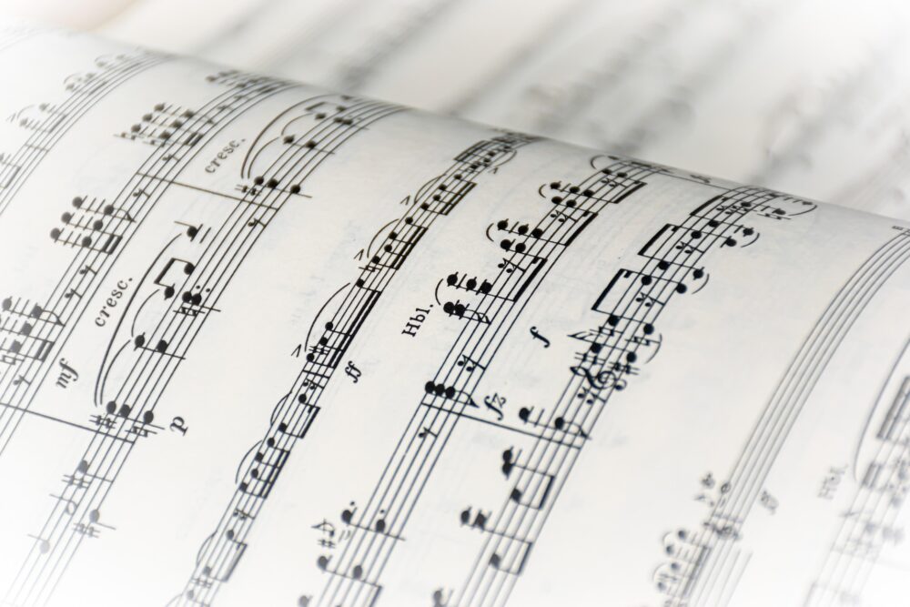 Imagen de una partitura impresa
