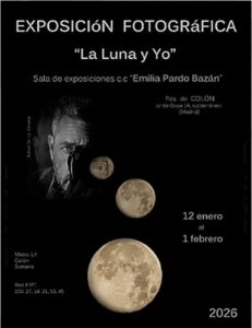 Cartel de la exposición 'La Luna y yo' con la información del evento