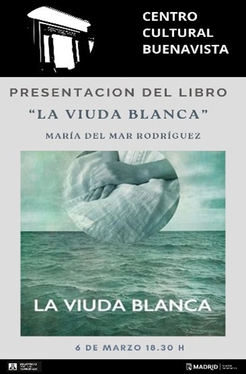 Cartel de la presentación del libro 'La viuda blanca'