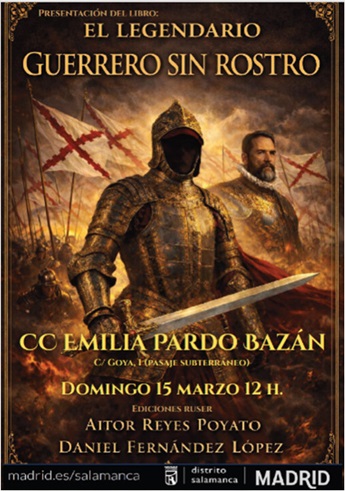 Cartel de la presentación del libro 'El legendario guerrero sin rostro'