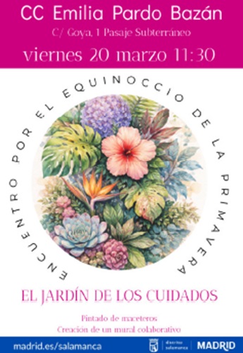 Cartel de 'Jardín de los cuidados'