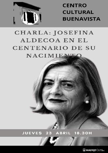 Cartel de la conferencia sobre Josefina Aldecoa