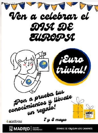 Cartel del Día de Europa en el distrito de Salamanca