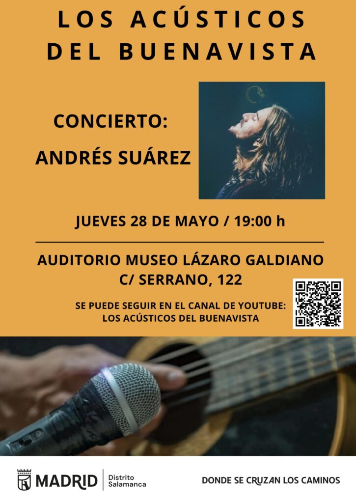 Cartel del concierto de Andrés Suárez en 'Los acústicos del Buenavista'