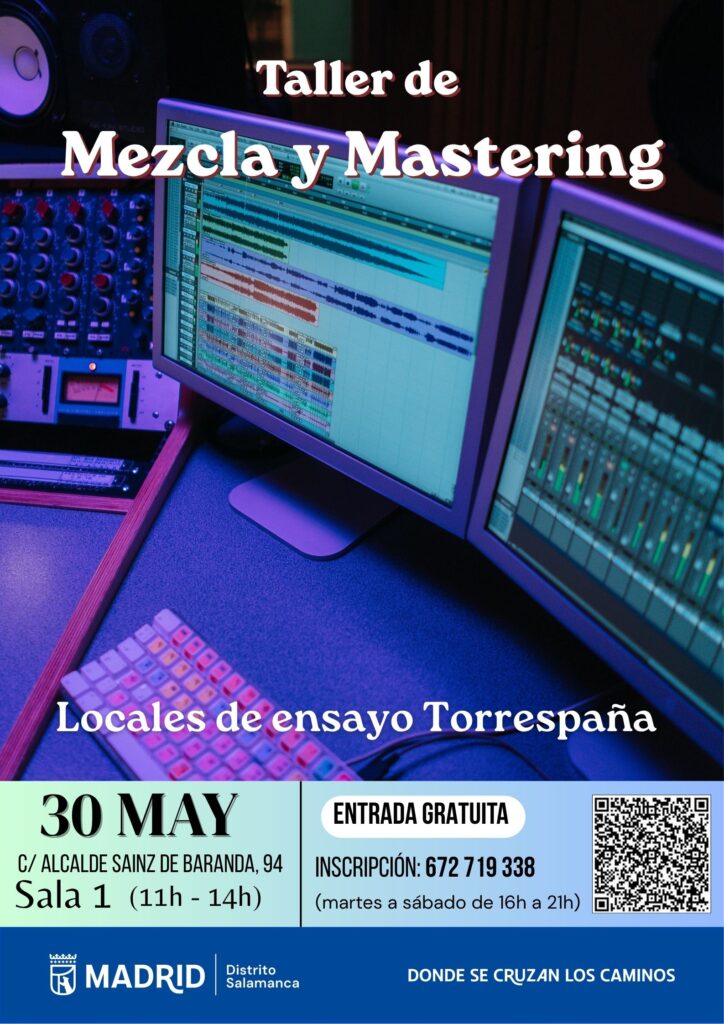 Cartel del Taller de mezcla y mastering