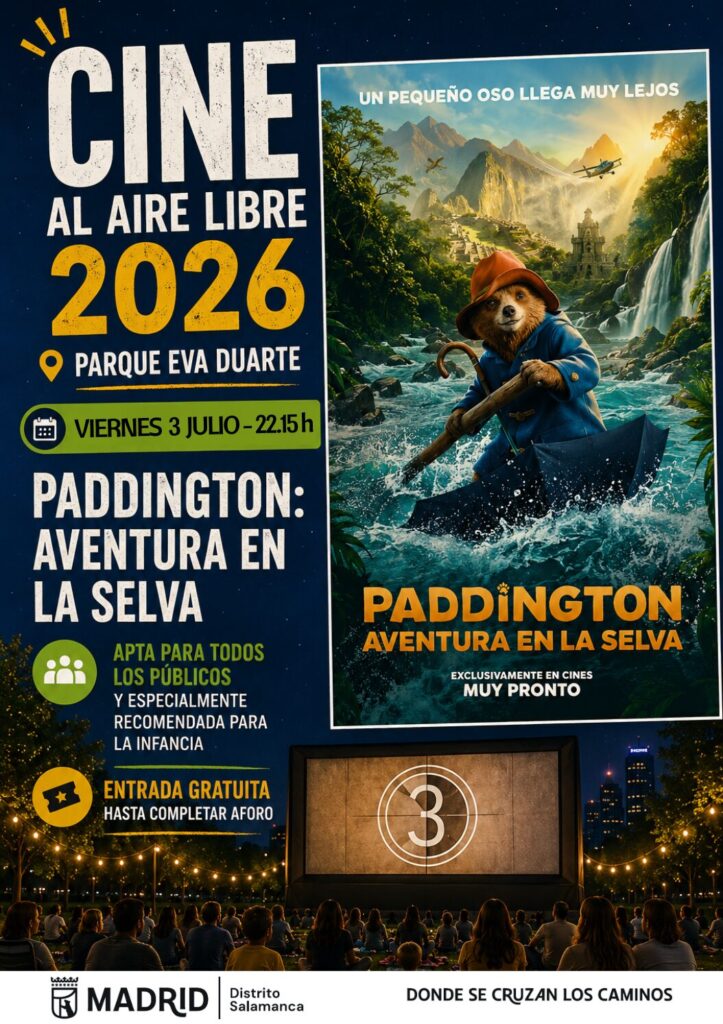 Cartel de la proyección de Paddington: Aventura en la selva