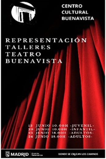 Cartel de las representaciones de los talleres de teatro Buenavista
