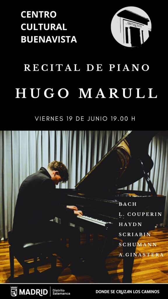 Cartel del concierto del pianista Hugo Marull