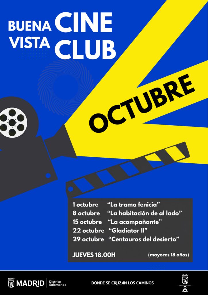 Cartel de la programación del Buenavista Cineclub de octubre