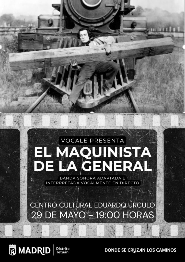 Cartel de la proyección de 'El maquinista de La General'
