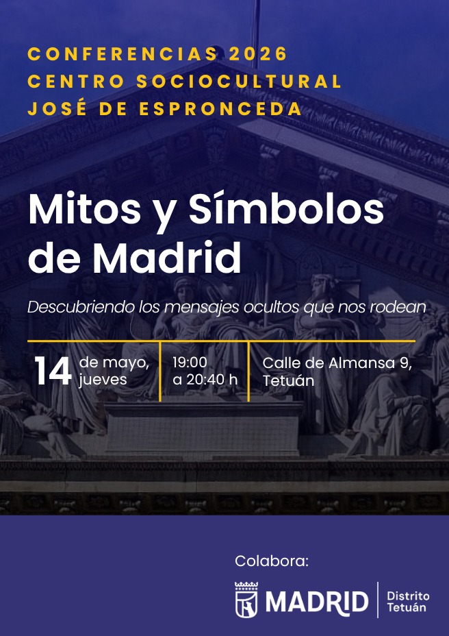 Cartel de la conferencia 'Mitos y Símbolos de Madrid'