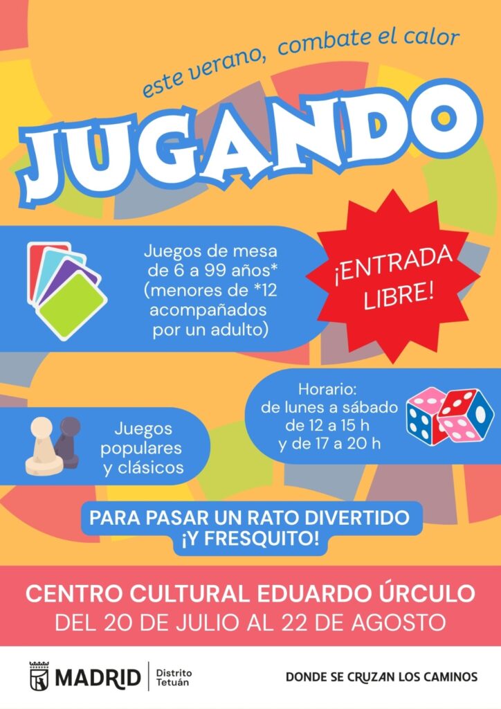 Cartel de 'Combate el calor jugando' de Tetuán