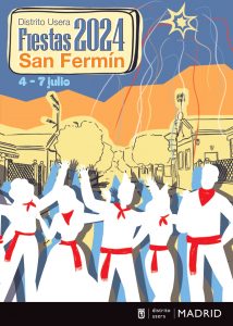 Cartel de las fiestas de San Fermín 2024 en Usera