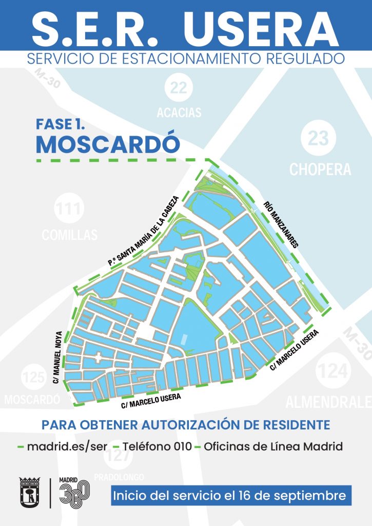 Plano de la zona SER en Usera