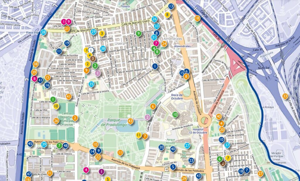 Detalle del mapa de recursos de Usera