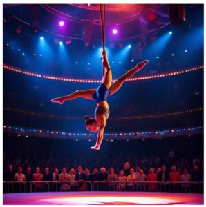 Acróbata en la pista de un circo