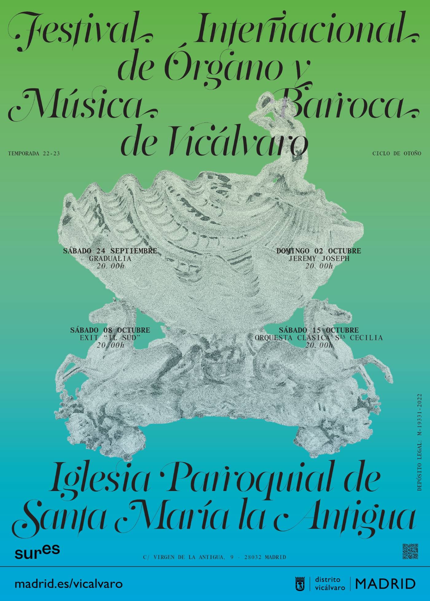 Cartel Ciclo de Otoño Festival Internacional de Órgano y Müsica Barroca de Vicálvaro