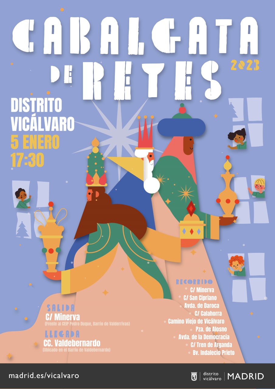 cartel de la cabalgata de Reyes de Vicálvaro 2023