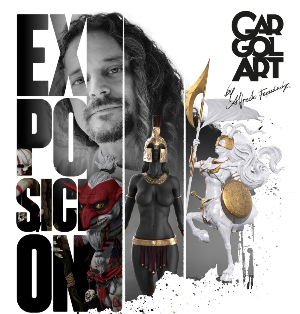 Cartel informativo exposición Creaciones Gargolart