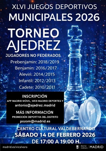 Cartel con la información del Torneo de Ajedrez