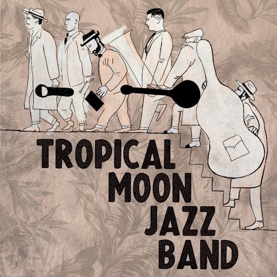 Ilustración de la banda de jaz Tropical Monn Jazz Band