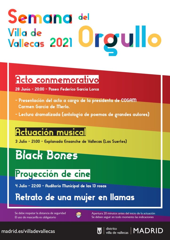 Cartel Semana del Orgullo 2021 en Villa de Vallecas