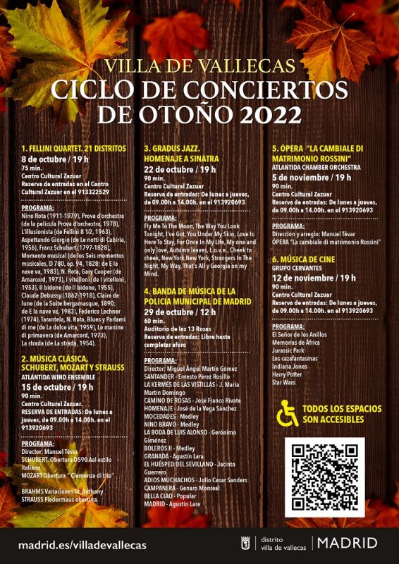 Cartel Ciclo conciertos de otoño 2022