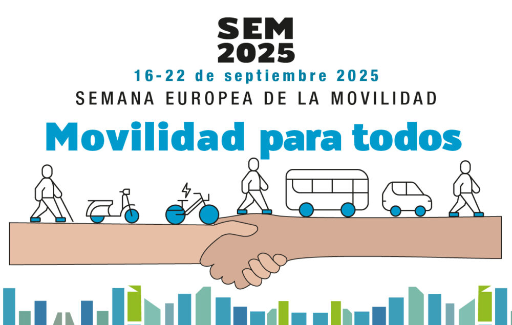 Cartel SEM2025 con unas manos agarrándose haciendo un puente para los vehículos