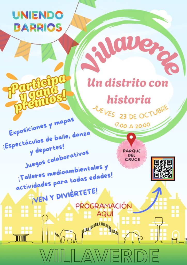 Ilustración de unas casas amarillas donde pone Villaverde