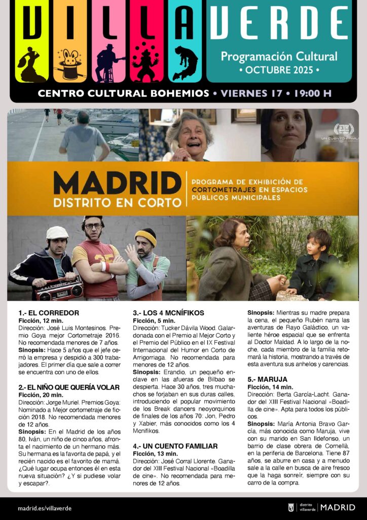 Cartel con escenas de los cortometrajes del festival