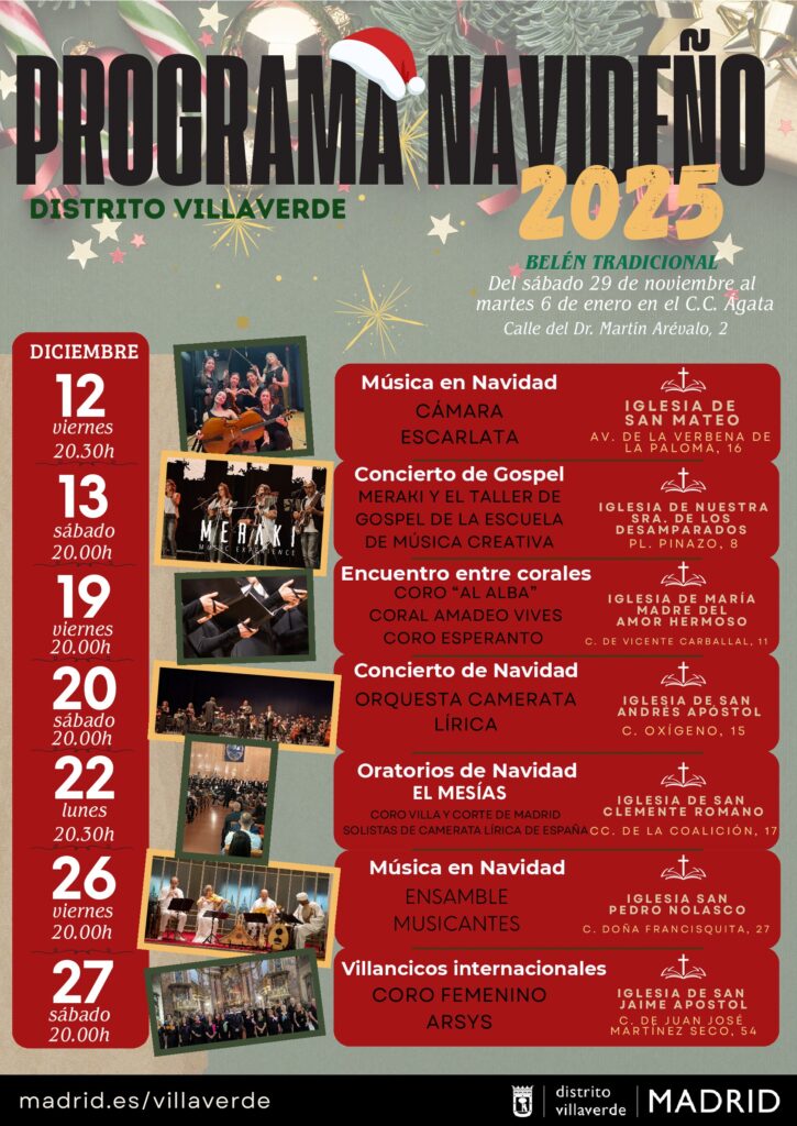 Programa de conciertos en las iglesias de Villaverde