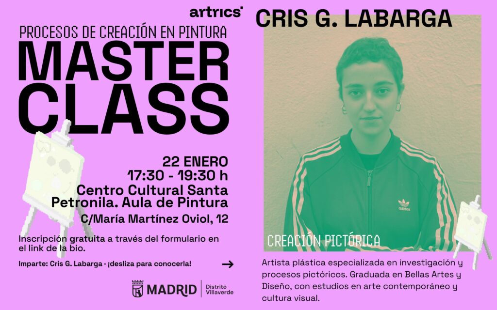 Cartel de la masterclass de pintura y creación