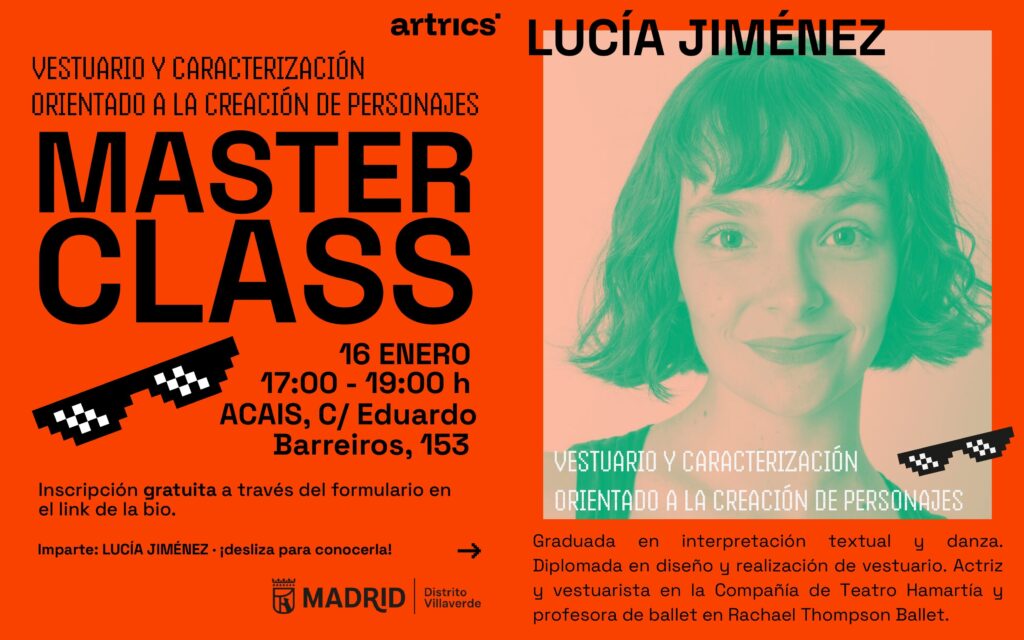 Cartel de la masterclass de vestuario y caracterización