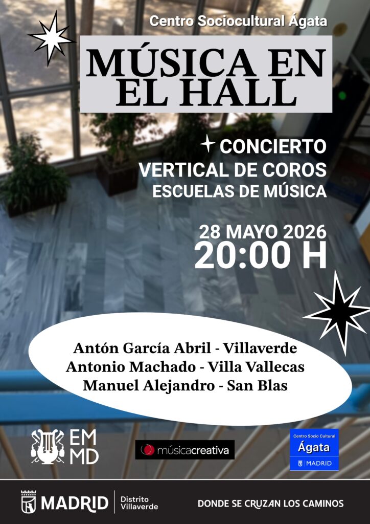 Cartel del ciclo música en el hall