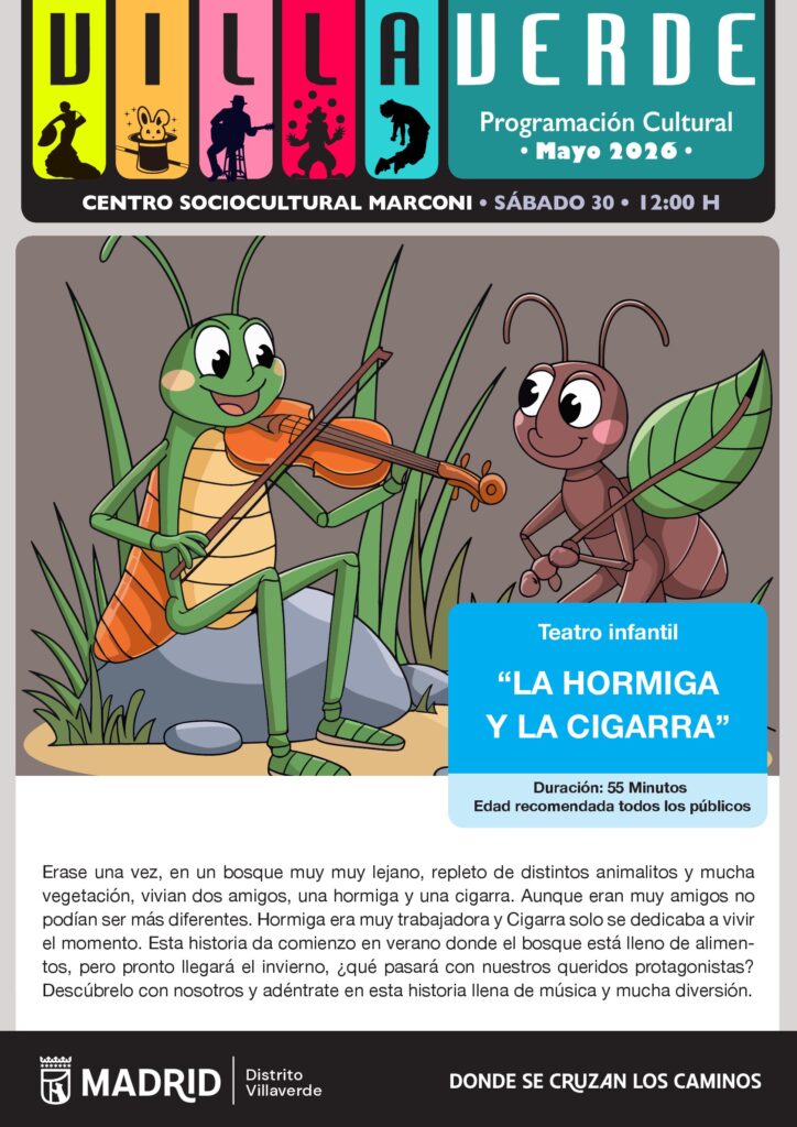 Ilustración del cuento la hormiga y la cigarra