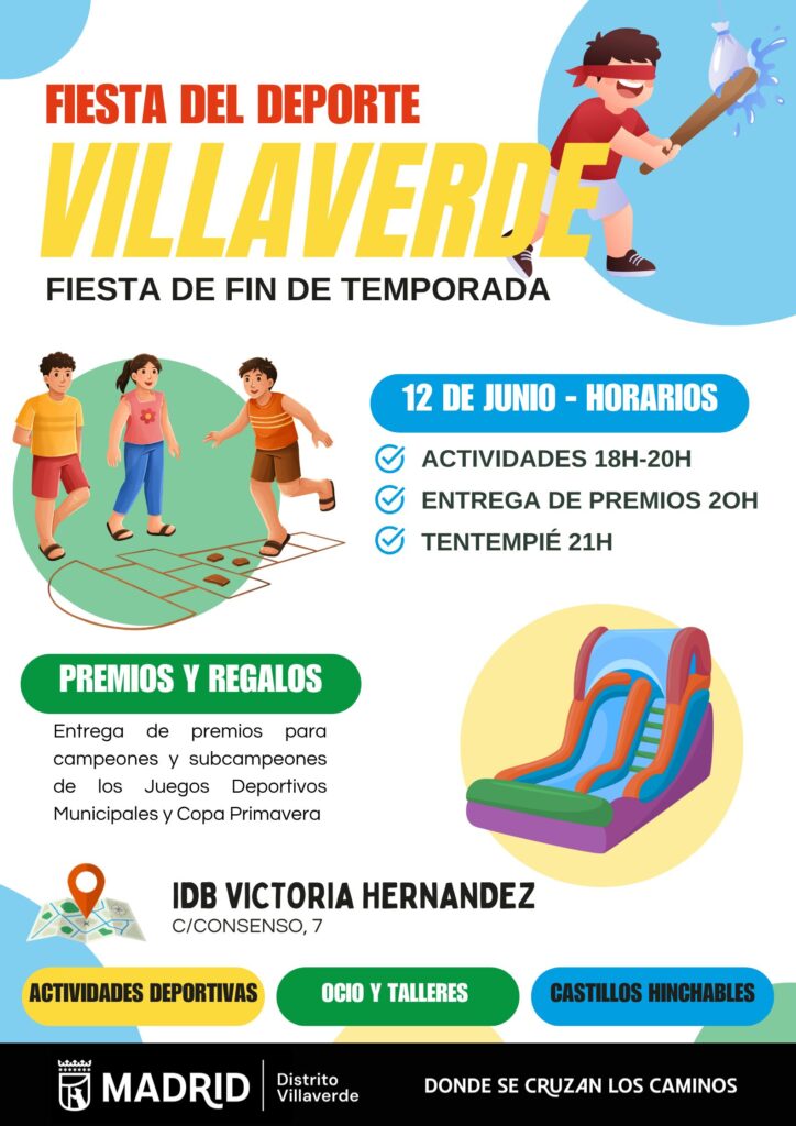 Cartel de la fiesta del deporte con la información detallada