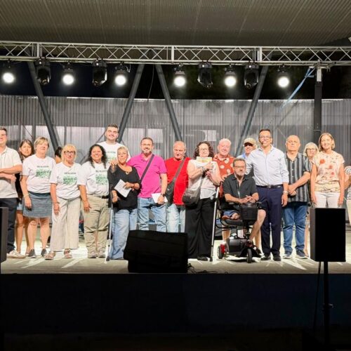 Momento del pregón de la Asociación AMIFIVI