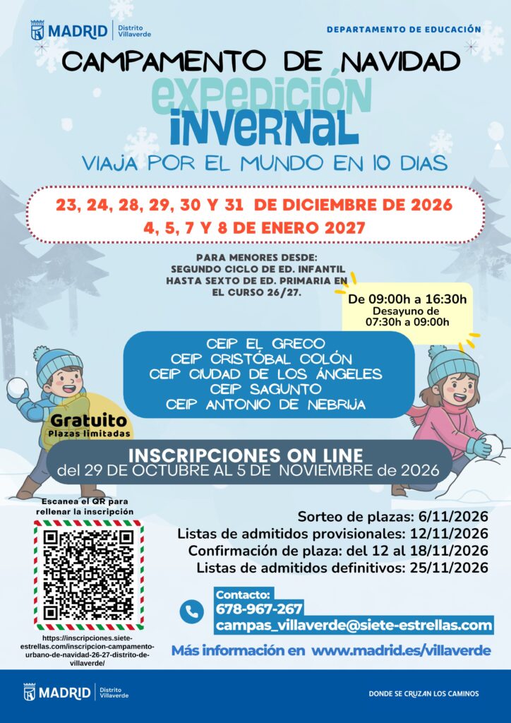 Cartel del campamento de Navidad