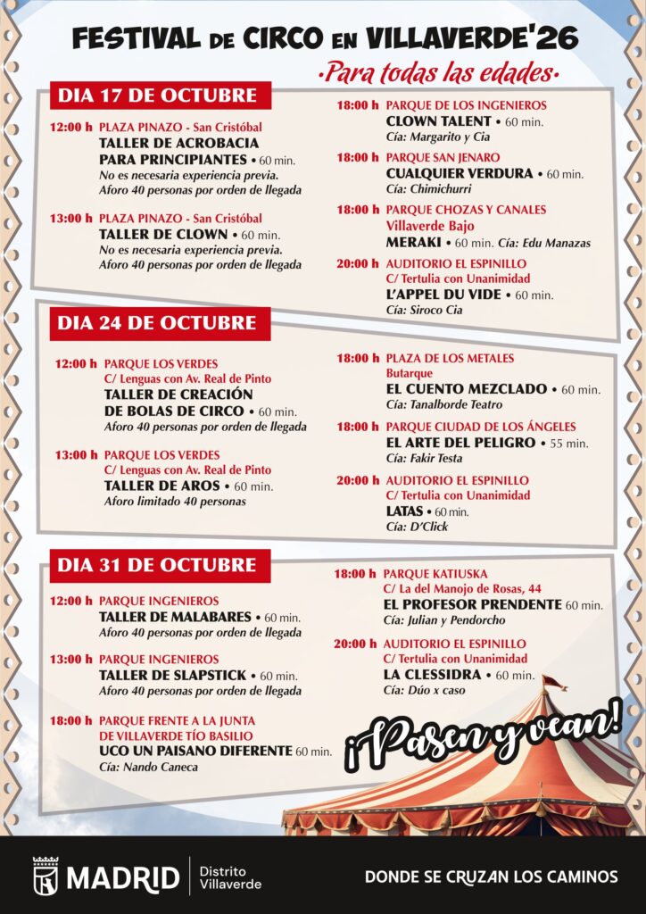 Cartel del festival de circo de Villaverde