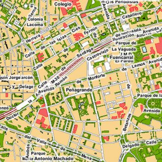 Detalle del mapa de Madrid