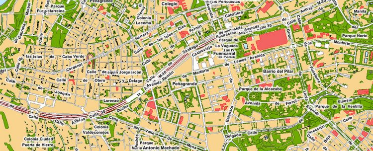 Detalle del mapa de Madrid