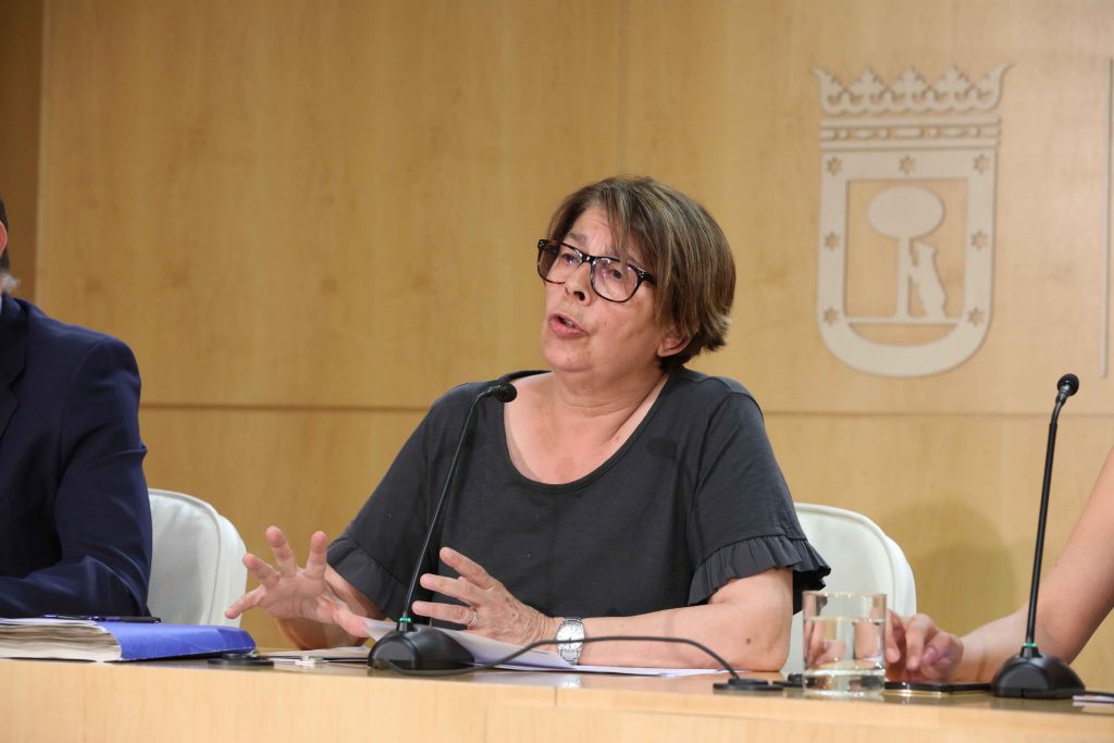 Inés Sabanés durante la rueda de prensa