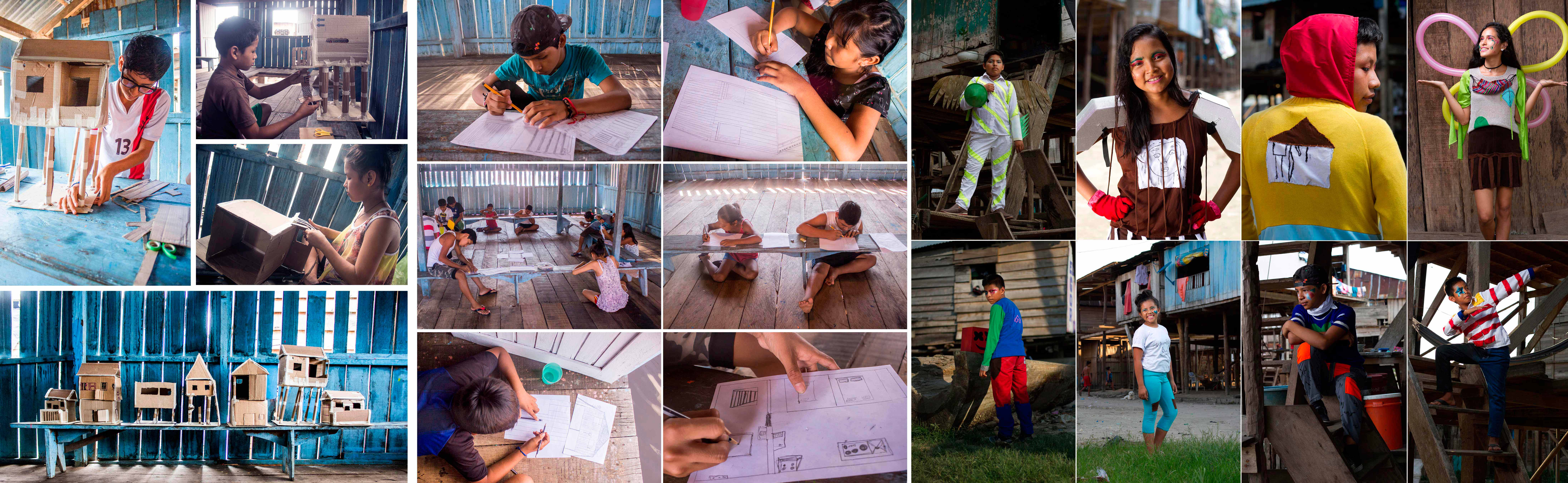 Algunos de los adolescentes peruanos de la comunidad de Pueblo Libre (Iquitos, Perú) que participaron en el proyecto 'Vistámonos de Belén' que ha obtenido el Premio 'Diseño y participación ciudadana'