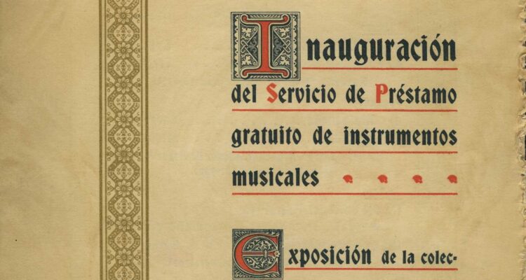 Programa de la inauguración del préstamo de instrumentos, 1934