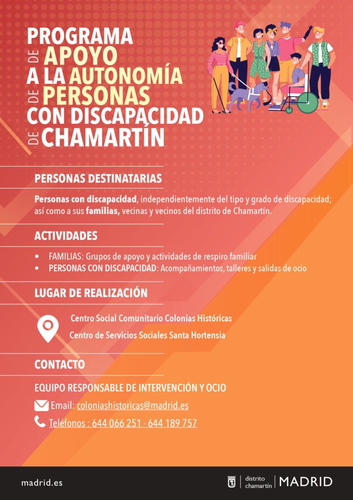 Programa apoyo a la autonomía de personas con discapacidad Chamartín