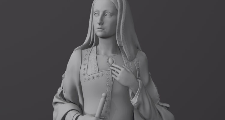 Detalle de la recreación de la escultura de Juana I de Castilla