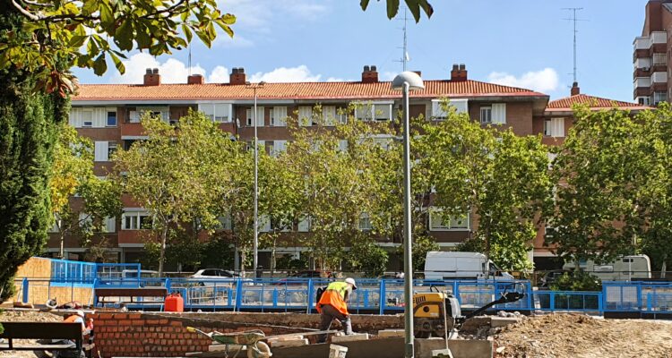 Obras en instalación deportiva de Moratalaz