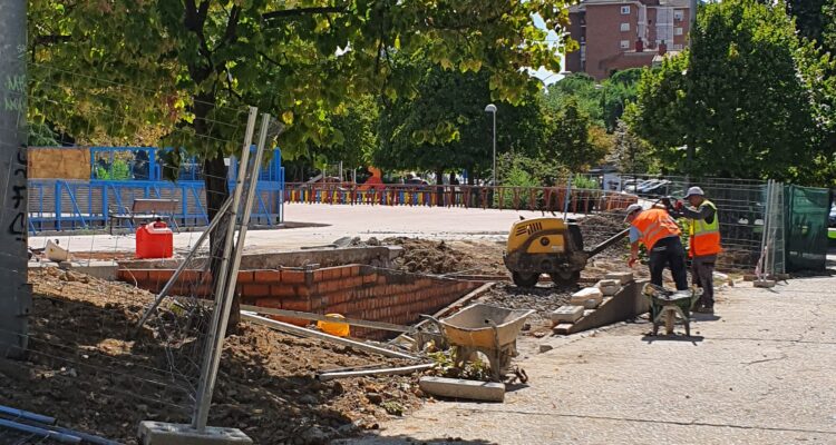 Obras en instalación deportiva de Moratalaz