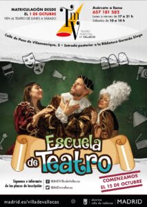 Cartel con la convocatoria de la Escuela del Teatro Municipal de Vallecas