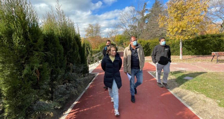 Loreto Sordo en un momento de la visita al parque de la Bombilla